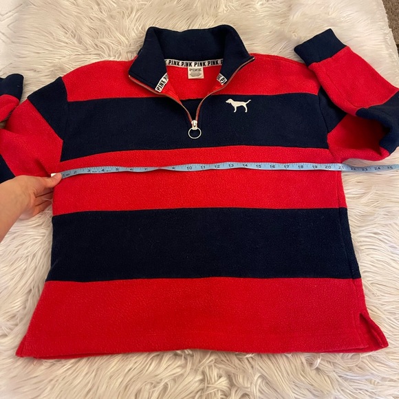 PINK | Striped half zip | Rad & Navy - Picture 5 of 14